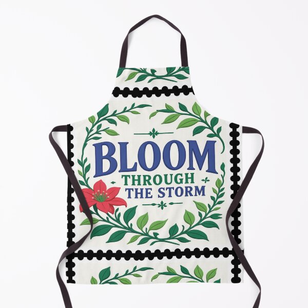 Item preview, Bloom Through The Storm floral typographic colorful stamp design designed and sold by SmashingDeals.