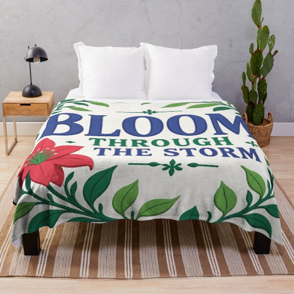 Item preview, Bloom Through The Storm floral typographic colorful stamp design designed and sold by SmashingDeals.
