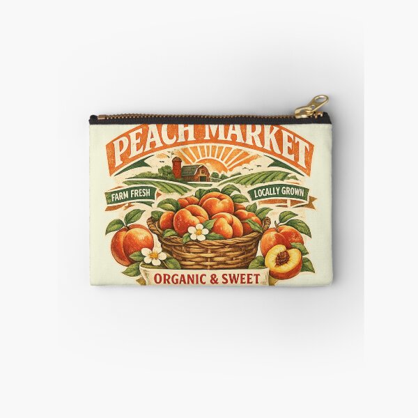 Item preview, Vintage Peach Market Farm Fresh Illustration designed and sold by NinaVibeStudio.