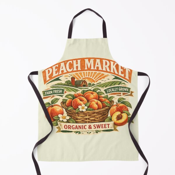Item preview, Vintage Peach Market Farm Fresh Illustration designed and sold by NinaVibeStudio.