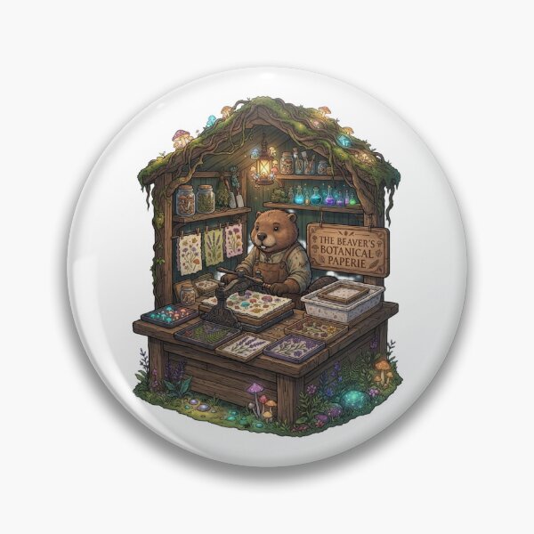 Item preview, The Beaver's Botanical Paperie | Handmade Botanical Paper | Cottagecore Stationery | Fantasy Beaver Sticker designed and sold by MrDev.