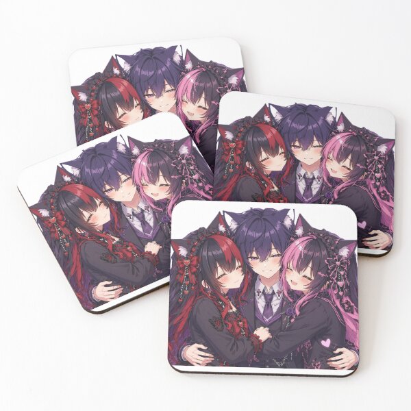 Item preview, Gothic Neko Trio – Dark Anime Cat Girls & Boy designed and sold by Revyra.