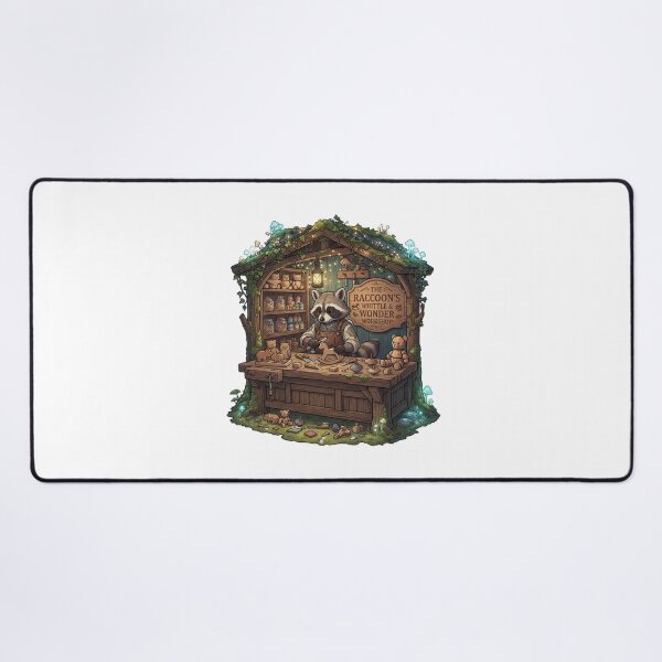 Item preview, The Raccoon's Whittle & Wonder Workshop | Woodland Woodcarver | Cozy Toy Maker | Fantasy Raccoon Sticker designed and sold by MrDev.