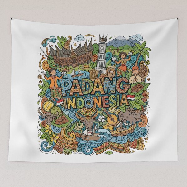 Item preview, Wonderful Padang Indonesia Travel Souvenir Heritage Colorful Cultural Doodle designed and sold by arisukma11.