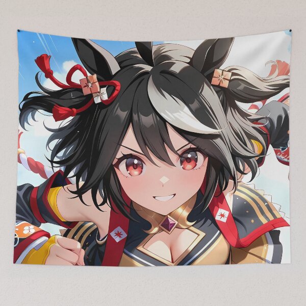Item preview, Kitasan Black Uma Musume Racing Smile Shrine Festival Energy designed and sold by riadjamai.