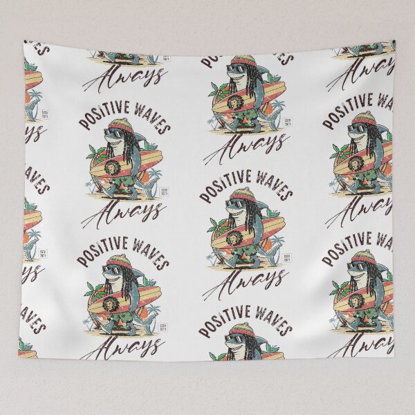 Item preview, Surfing Rasta Shark Vintage Cartoon designed and sold by Nacho Average Designs.