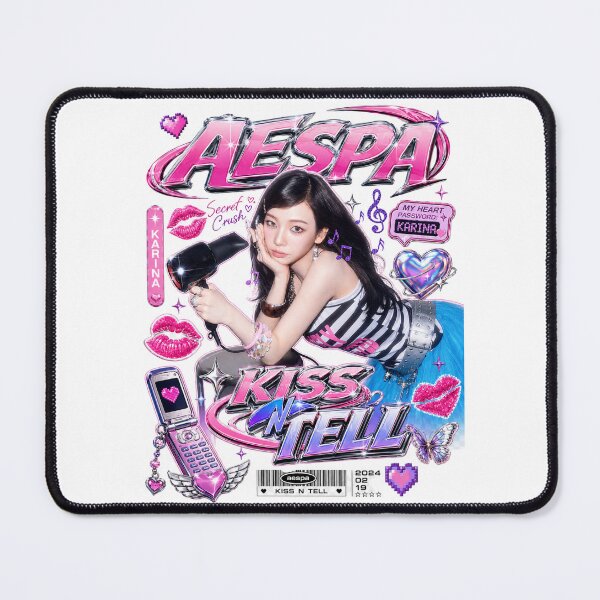 Item preview, Yoo Jimin aespa Kiss n Tell Hyperpop Glitch Portrait | Merch Collection designed and sold by Valereekmerch.
