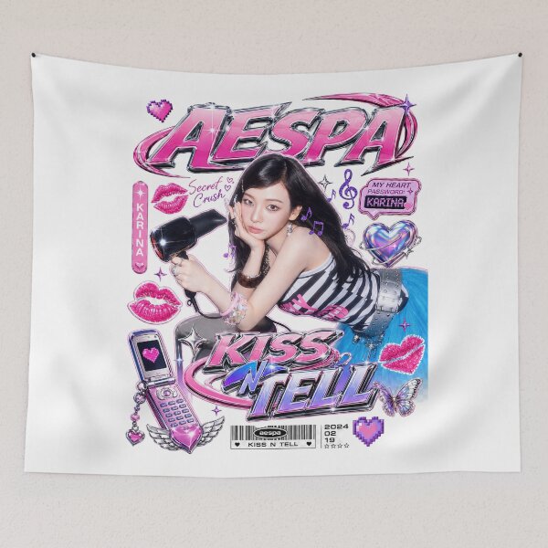 Item preview, Yoo Jimin aespa Kiss n Tell Hyperpop Glitch Portrait | Merch Collection designed and sold by Valereekmerch.