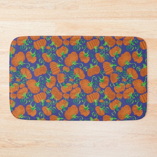 Item preview, Pumpkins Scatter on Blue designed and sold by Digitalmyth's Designs.