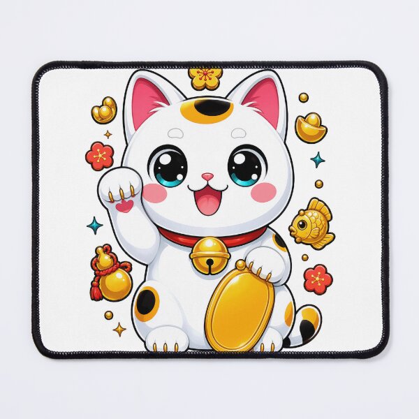 Item preview, Cute Lucky Cat – Japanese Maneki Neko Kawaii Kitty Art designed and sold by lematworks.