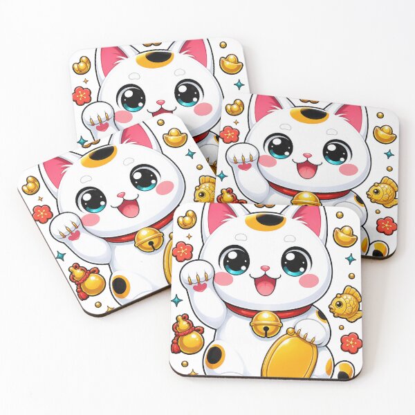 Item preview, Cute Lucky Cat – Japanese Maneki Neko Kawaii Kitty Art designed and sold by lematworks.