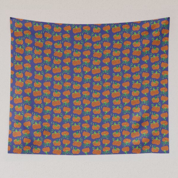 Item preview, Pumpkin Columns on Blue designed and sold by Digitalmyth's Designs.