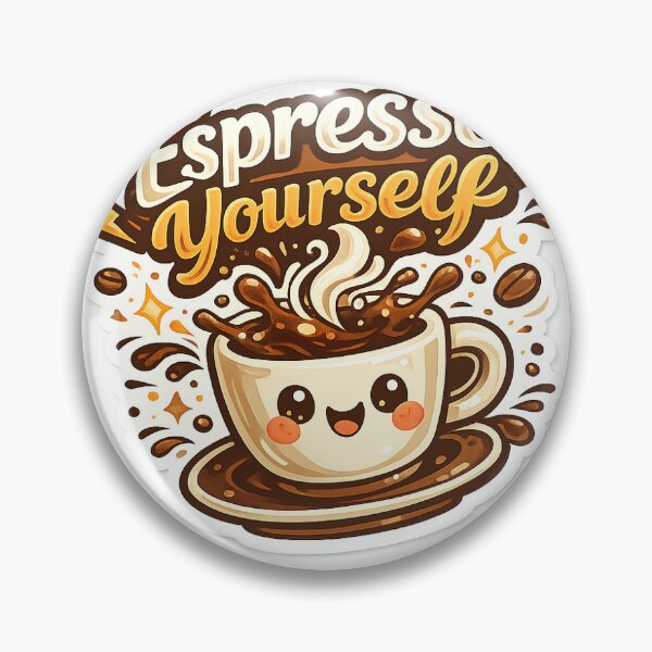 Item preview, Espresso Yourself Kawaii Coffee Sticker | Cute Coffee Quote Digital Sticker | Printable PNG designed and sold by Sticker_Verse_Studio.