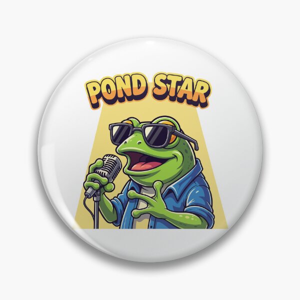 Item preview, Pond Star Funny Singing Frog Rockstar designed and sold by Amir Faysal.