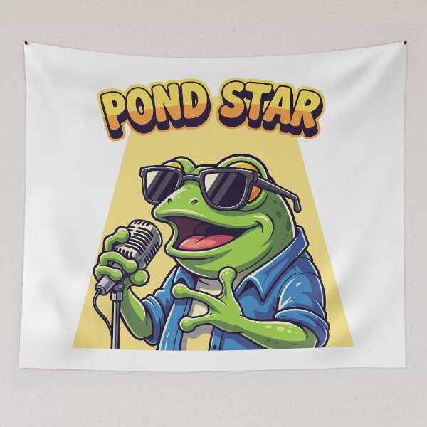 Item preview, Pond Star Funny Singing Frog Rockstar designed and sold by Amir Faysal.