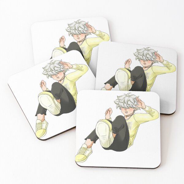 Item preview, White-haired boy floating playfully in casual modern anime style. designed and sold by CocoLama.