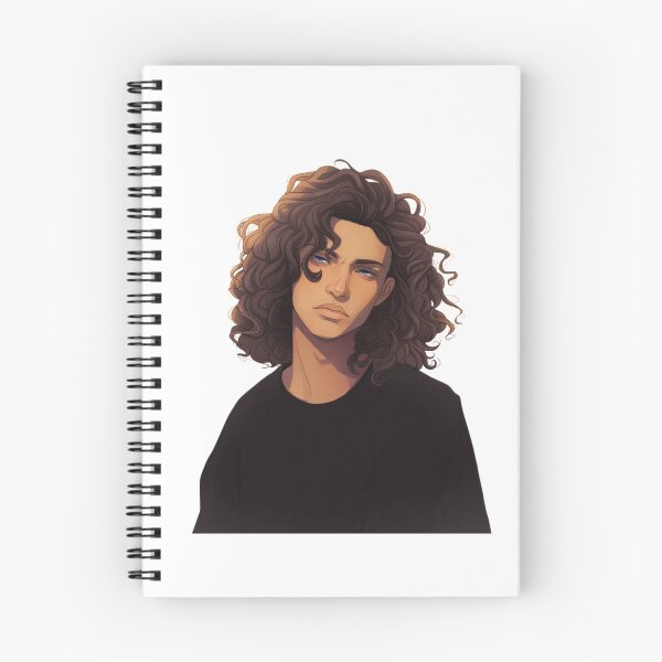 Item preview, Thoughtful curly-haired portrait with calm expression and warm lighting. designed and sold by CocoLama.