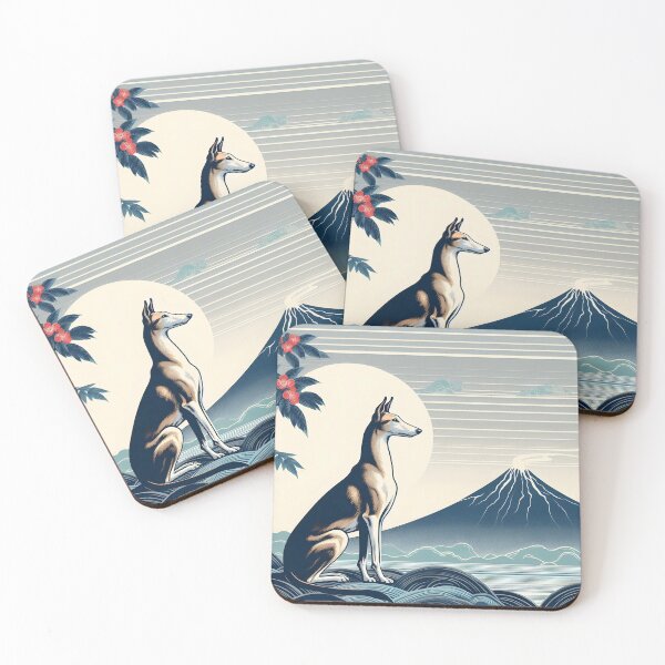 Item preview, GALOGO - Ukiyo-e Suibokuga Greyhounds - Vol. II - Ukiyo Motion Collection - Guardian of Fuji designed and sold by GALOGO – Art for Sighthounds & Animal Welfare.