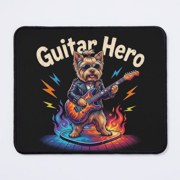 Item preview, Guitar Hero, York Dog Playing on Electric Guitar designed and sold by Evelashop.
