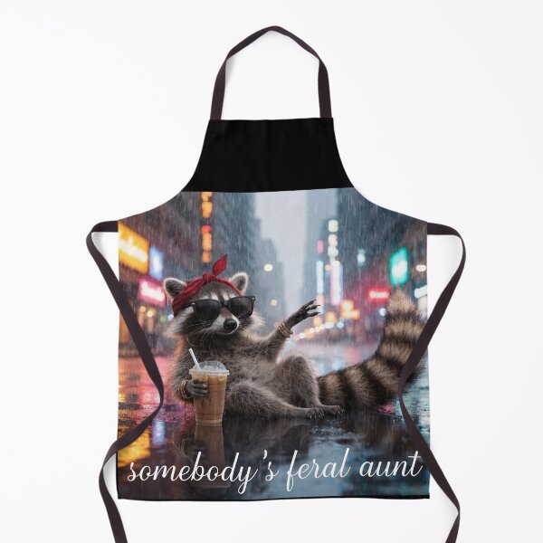 Item preview, Somebody's Feral Aunt Retro Raccoon Drinking Iced Coffee designed and sold by CF_VintageDesign.