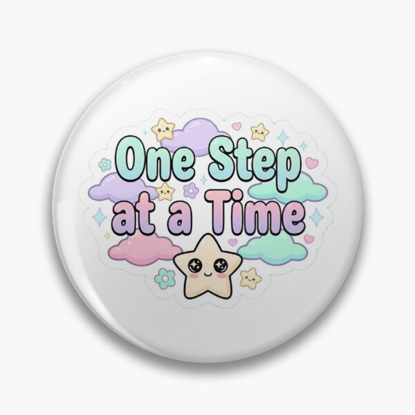 Item preview, "One Step at a Time" Positive Reminder Sticker | Cute Pastel Mental Health | MONOFLUX designed and sold by MonoFlux.