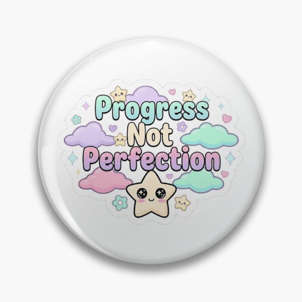 Item preview, "Progress Not Perfection" Positive Reminder Sticker | Cute Pastel Mental Health | MONOFLUX designed and sold by MonoFlux.