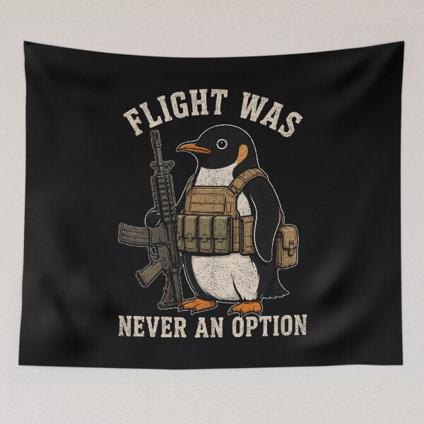Item preview, Flight Was Never an Option Tactical Penguin Funny Bird Meme designed and sold by wansilastomi.