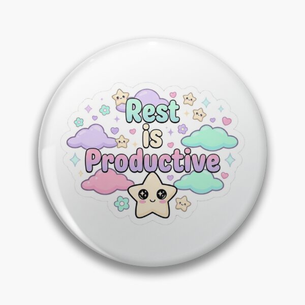 Item preview, "Rest is Productive" Positive Reminder Sticker | Cute Pastel Mental Health | MONOFLUX designed and sold by MonoFlux.