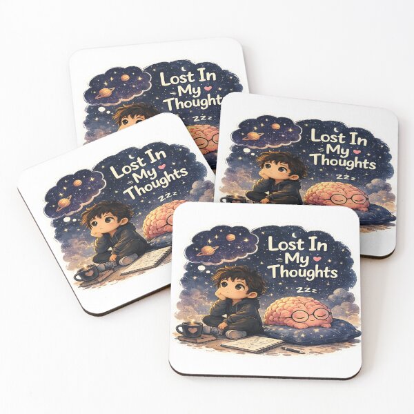 Item preview, Lost In My Thoughts | Cute Dreamer Brain Sticker designed and sold by Genzfirevibes.