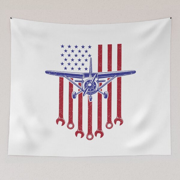 Item preview, Aircraft Mechanic American Flag Airplane Vintage designed and sold by wansilastomi.