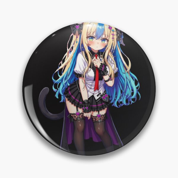 Item preview, Kawaii Gothic Neko Girl – Blonde Blue Hair Cat Girl designed and sold by Revyra.
