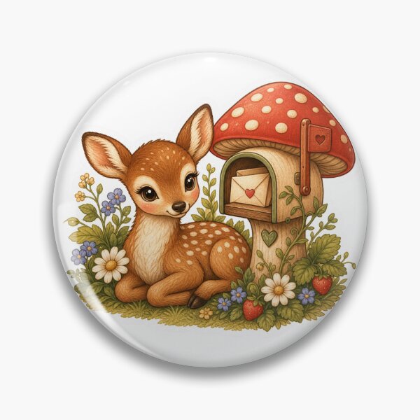 Item preview, Fawn Beside A Mushroom Mailbox designed and sold by The-Art-of-D.
