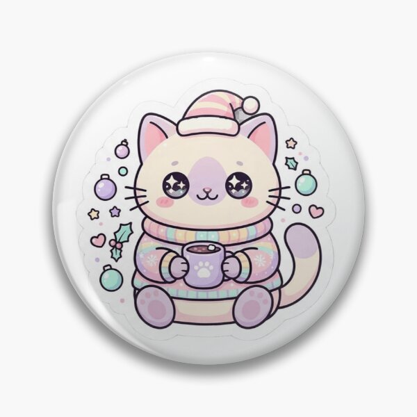 Item preview, Christmas Cat Sticker | Cute Kawaii Seasonal | MONOFLUX designed and sold by MonoFlux.