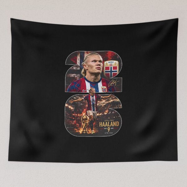 Item preview, Erling Haaland 9 Norway Striker Football 2026  designed and sold by DamianRoy88.
