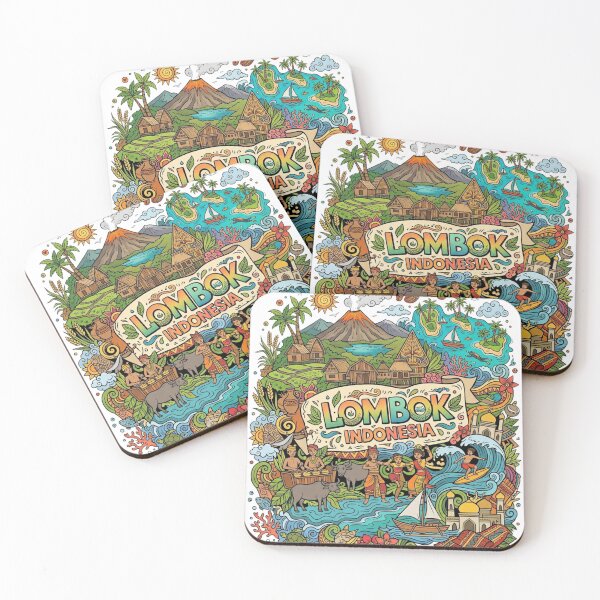 Item preview, Wonderful Lombok Indonesia Travel Souvenir Heritage Colorful Cultural Doodle designed and sold by arisukma11.