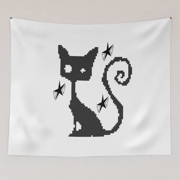 Item preview, Pixel Black Cat Retro Art designed and sold by Echo_Design.