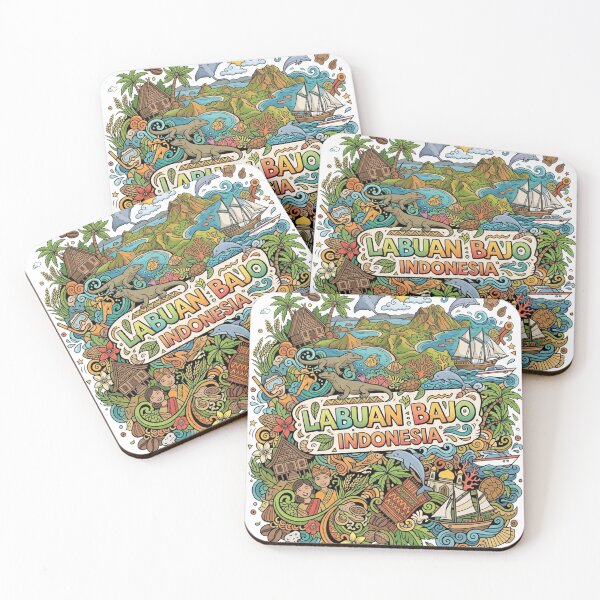 Item preview, Wonderful Labuan Bajo Indonesia Travel Souvenir Heritage Colorful Cultural Doodle designed and sold by arisukma11.