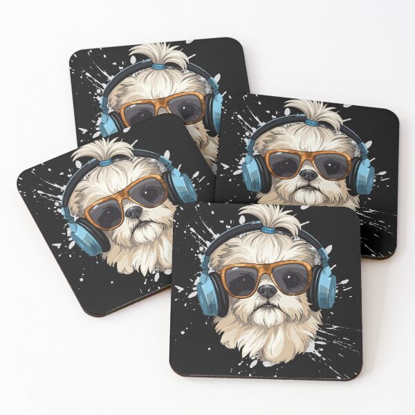 Item preview, Shih Tzu Beats – Cool Dog with Headphones designed and sold by PawsAndPallette .