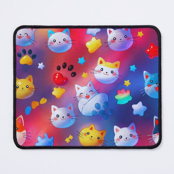 Item preview, Cute Kawaii Cat Pattern – Colorful Cartoon Cats & Paw Prints for T-Shirts, Phone Cases & Home Decor designed and sold by IMuDesigner.