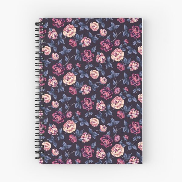 Item preview, Trailing Peony Pattern — Moonlit Pink Purple Romantic Navy designed and sold by Aranyani Love.