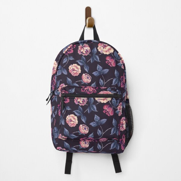 Item preview, Trailing Peony Pattern — Moonlit Pink Purple Romantic Navy designed and sold by Aranyani Love.