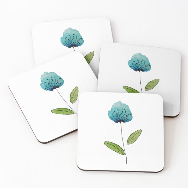 Item preview, Blue Watercolor Wildflower Aesthetic Floral Wall Art designed and sold by Little Bloom Studio.