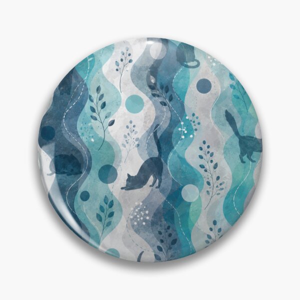 Item preview, Coastal Waves Cat Pattern designed and sold by Mindworx21.