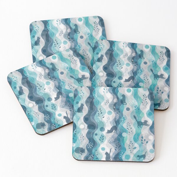 Item preview, Coastal Waves Cat Pattern designed and sold by Mindworx21.