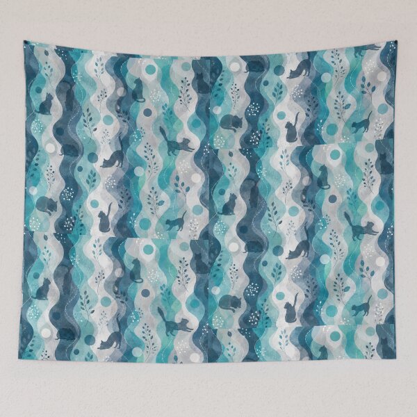 Item preview, Coastal Waves Cat Pattern designed and sold by Mindworx21.