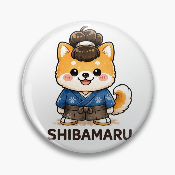 Item preview, Cute Shibamaru Shiba Inu Samurai Sticker designed and sold by ComKomuJapan.
