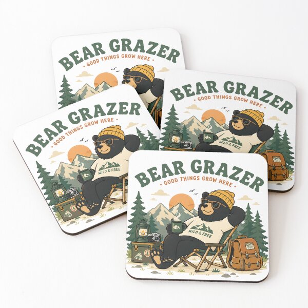 Item preview, Cute Camping Bear grazer Outdoor Illustration designed and sold by Abidel.
