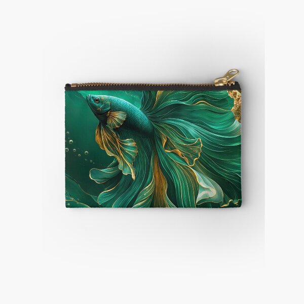 Item preview, Emerald Luxury Betta Fish, Elegant Abstract Tropical Aquarium Art designed and sold by ms_illustration.