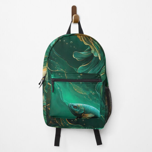 Item preview, Emerald Luxury Betta Fish, Elegant Abstract Tropical Aquarium Art designed and sold by ms_illustration.