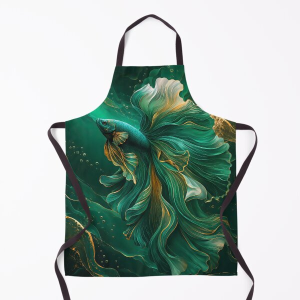 Item preview, Emerald Luxury Betta Fish, Elegant Abstract Tropical Aquarium Art designed and sold by ms_illustration.
